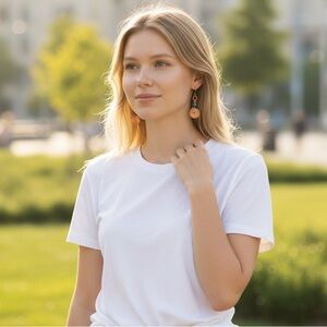 Earrings Copper Wrapped Spiral Handmade Dangle Earrings